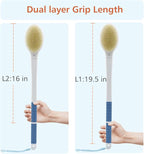 Shower Brush with Soft and Stiff Bristles, Long Handle Dual-Sided Back Scrubber - Image 5