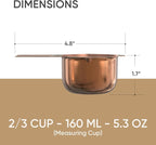 Color Up ⅔ Cup Measuring Cup – Premium Copper Stainless Steel, Accurate - Image 2