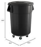 55 Gallon Black Round Commercial Trash Can - Image 5