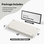Instant Dry Sink Caddy Kitchen Sink Organizer, Quick Drying Stone Tray - Image 8