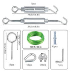 100 Ft Turnbuckles for Cables Wire, 3/16" Green PVC Coated Wire Rope Kit - Image 2