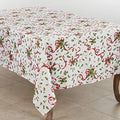 "SARO LIFESTYLE Holiday Collection Christmas Tablecloth With Holly and Ribbon Design, 50""x70"", Multi" (3175.M5070B)