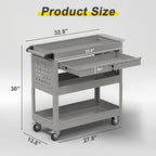 3-Tier Rolling Tool Cart with Drawers, Heavy Duty Utility Storage Cart with - Image 2