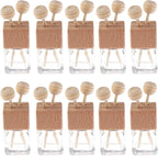 10 Pack, 8ml Clear Glass Car Air Freshener Perfume Clip Diffuser, Empty by Furnido