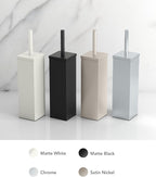 Gatco 1488W Elegant Square Toilet Brush Holder, Matte White - Image 3