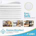 AIDEA White Microfiber Cleaning Cloth 24PK, Absorbent Cleaning Rags - Image 2