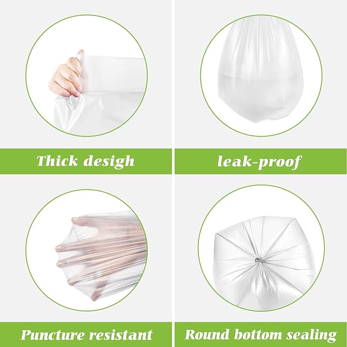 2.6 Gallon 220 Counts Strong Trash Bags Garbage Bags by Teivio, Bathroom Trash - Image 3