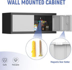 Metal Garage Storage Cabinet, Locking Cabinet Wall Mounted, 12.8" H Floating - Image 6