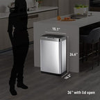 EKO Mirage-T 50 Liter / 13.2 Gallon Touchless Rectangular Motion Sensor Trash - Image 6