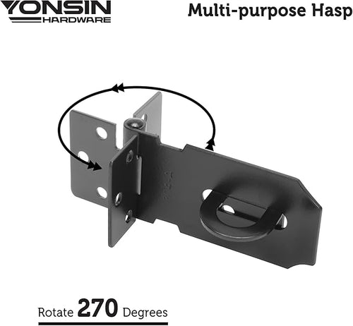 3" Door Padlock Safety Hasp Latch 2 Pcs, Door Hasp Clasp Lock Gate Shed Hasp - Image 2