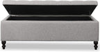 Storage Ottoman 50.2 Inches Upholstered Fabric Storage Ottoman Bench，Button - Image 6