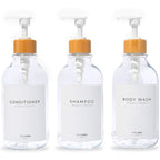 MaisoNovo Refillable Shampoo and Conditioner Bottles | 16.9 fl oz Set of 3 by MaisoNovo-TheArtofSustainableLiving