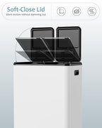 16 Gal Dual Trash Can, Stainless Steel Kitchen Garbage Bin, Recycle Dustbin - Image 4