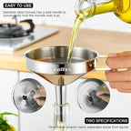 Large Stainless Steel Funnel, Walfos Kitchen Funnel - Image 2