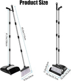 Broom and Dustpan Set with Long Handle and 6 Bonus Cleaning Tools, Upright - Image 2