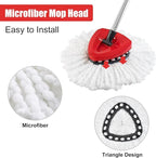 Spin Mop Replacement Handle, 2 Pack Mop Head&Base Scrub Brush 4-Section - Image 4