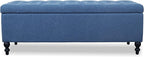 Storage Ottoman 50.2 Inches Upholstered Fabric Storage Ottoman Bench，Button - Image 7