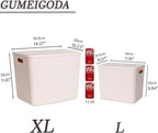 Plastic Storage Bins with lids, Storage Baskets, Container with handle - Image 2