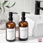 GMISUN Amber Glass Soap Dispenser, 2 Pack Bathroom Hand Soap Dispensers - Image 5