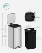 SONGMICS Kitchen Trash Can, 8-Gallon Trash Bin, Stainless Steel Garbage Can - Image 7