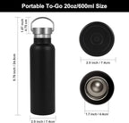 Neihepal 20 oz Insulated Water Bottles Bulk 4 Pack, Stainless Steel Double Wall - Image 5