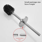 Brushed Stainless Steel Toilet Brush and Cover, No-Punch Hook Base Dual Purpose - Image 9