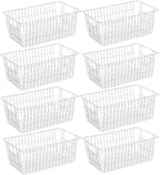 SANNO Freezer Baskets Pantry Storage Bins, Farmhouse Wire Storage Baskets by SANNO