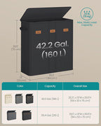 SONGMICS 42.2 Gallon Laundry Hamper, 3-Compartment Laundry Basket Sorter - Image 5