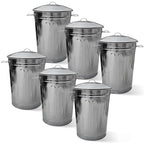 Plexon Round Trash Can 13 Gallon, Vintage Metal Outdoor Trash Can by Plexon
