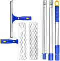 ITTAR Window Squeegee with 2 Sets Stainless Steel Pole, Squeegee Cleaning Tools by ITTAR