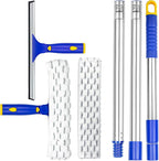 ITTAR Window Squeegee with 2 Sets Stainless Steel Pole, Squeegee Cleaning Tools by ITTAR