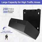 Paper Towel Dispenser Wall Mount, Matte Black Stainless Steel Commercial Paper - Image 2