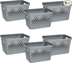 Glad Plastic Storage Basket Set, Value Pack of 6 | Open Storage Bins by GladTrashFoodStorage