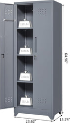 Broom Closet Storage Cabinet, Steel Locking Cabinet - Image 3