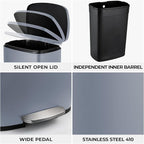 13.2 Gal Kitchen Trash Can, 50L Recycling or Garbage Bin, Brushed Stainless - Image 7