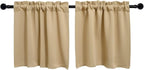 Pickluc Cafe Kitchen Curtains 36 Inches Long 2 Panels, Short Black Out Curtain by PICKLUC