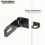 4" Door Padlock Safety Hasp Latch 2 Pcs, Door Hasp Clasp Lock Gate Shed Hasp - Image 3