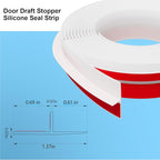 T-Shaped Door Draft Stopper, 1.37 in x 20 Ft Silicone Seal Strip - Image 2