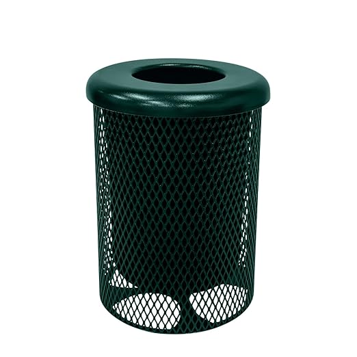 Coated Outdoor Furniture 32-Gallon Heavy-Duty Expanded Metal Round Trash by CoatedOutdoorFurniture
