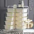 Rolling Cart with 10 Drawers, Plastic Drawer Cart with Metal Frame, Utility - Image 5