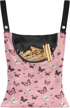 Butterfly Print Clothes Pin Hanging Bag, Stylish Clothespin Bag by Unknown