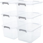 Citylife 6 Packs 44.4 QT Plastic Storage Bins by CitylifeHomeOrganization