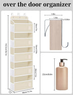 Over The Door Organizer, 5 Shelves Closet Door Hanging Organizer - Image 2