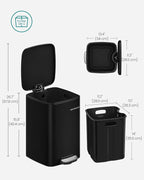 SONGMICS Kitchen Trash Can, 5.2-Gallon Trash Bin, Stainless Steel Garbage Can - Image 7