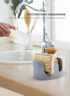 Double Sponge Holder, 2 Slots Diatomite Stone Sponge Holder, Absorbent Sponge - Image 5