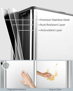16 Gal Dual Trash Can, Stainless Steel Kitchen Garbage Bin, Recycle Dustbin - Image 5