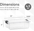 Superio Storage Bins with Lids- 4 Pack, 4.5 Qt Clear Boxes - Image 2