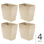 iDesign Small Rectangular Bathroom Trash Set of 4-Taupe Brown Waste Can - Image 2