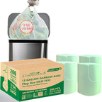 13 Gallon Flap Tie Compostable Trash Bags, Compost Bags Tall Kitchen Trash Bags by BEIDOU-PAC