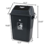 13 Gallon Plastic Swing Lid Trash Can, Outdoor Garbage Can, 4 Pack - Image 2